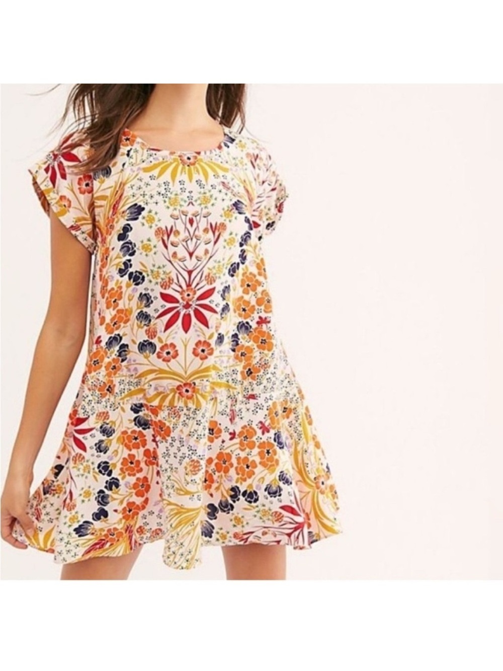 Free People Floral Print Mini Dress
